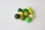 Green and Yellow Felt Balls