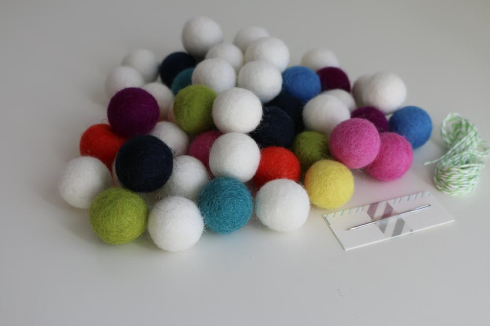 candy felt ball DIY garland kit